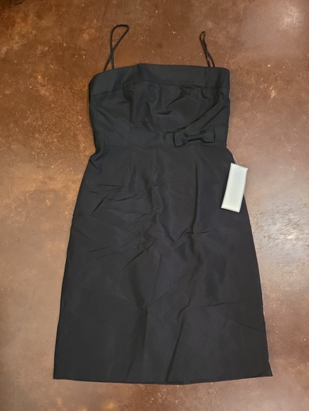 J. Crew Black Strapless Sheath Dress with Waist Bow